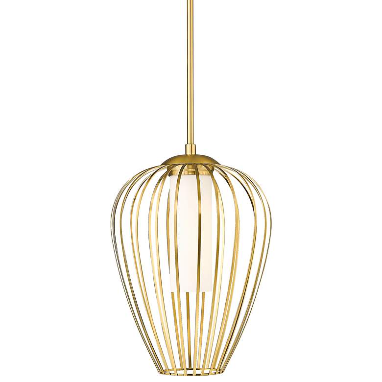 Image 1 Savanti 12" Wide Modern Gold Bulbous Mini Pendant