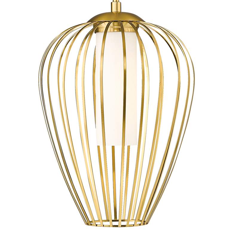 Image 3 Savanti 12" Wide Modern Gold Bulbous Mini Pendant more views