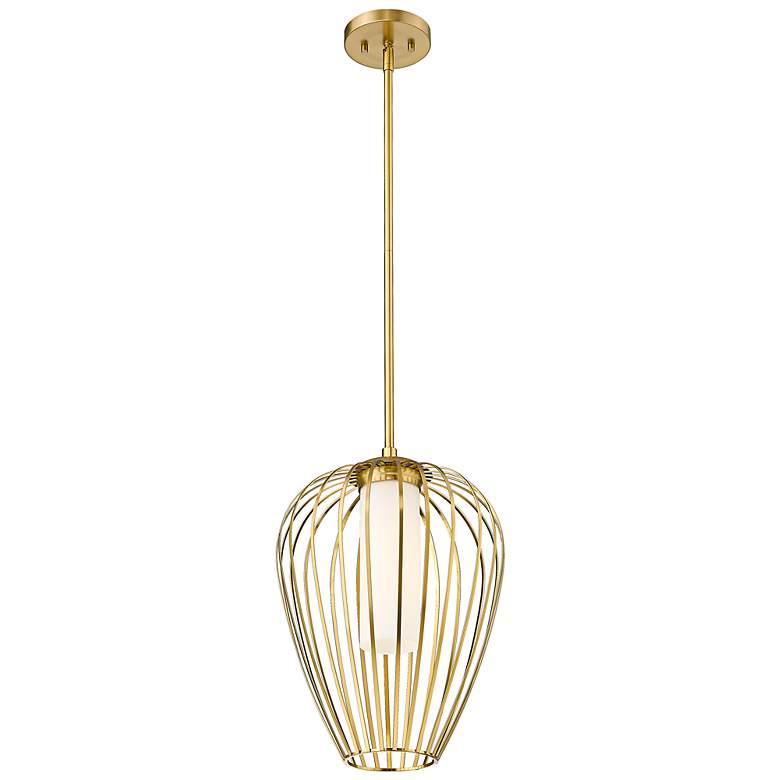 Image 4 Savanti 12" Wide Modern Gold Bulbous Mini Pendant more views