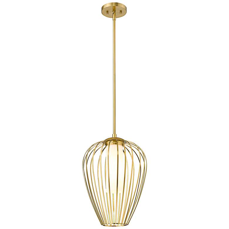 Image 5 Savanti 12" Wide Modern Gold Bulbous Mini Pendant more views