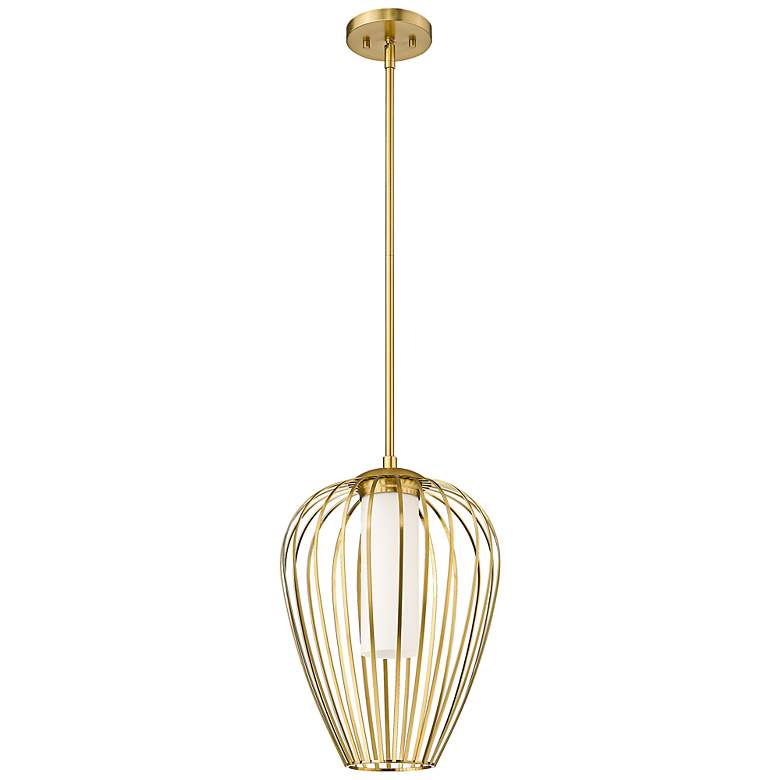 Image 6 Savanti 12" Wide Modern Gold Bulbous Mini Pendant more views
