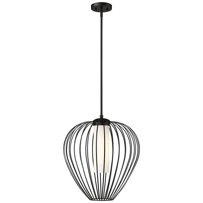 Image 1 Savanti 18" Wide Matte Black Lantern Pendant Light