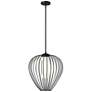 1_Savanti 18" Wide Matte Black Lantern Pendant Light