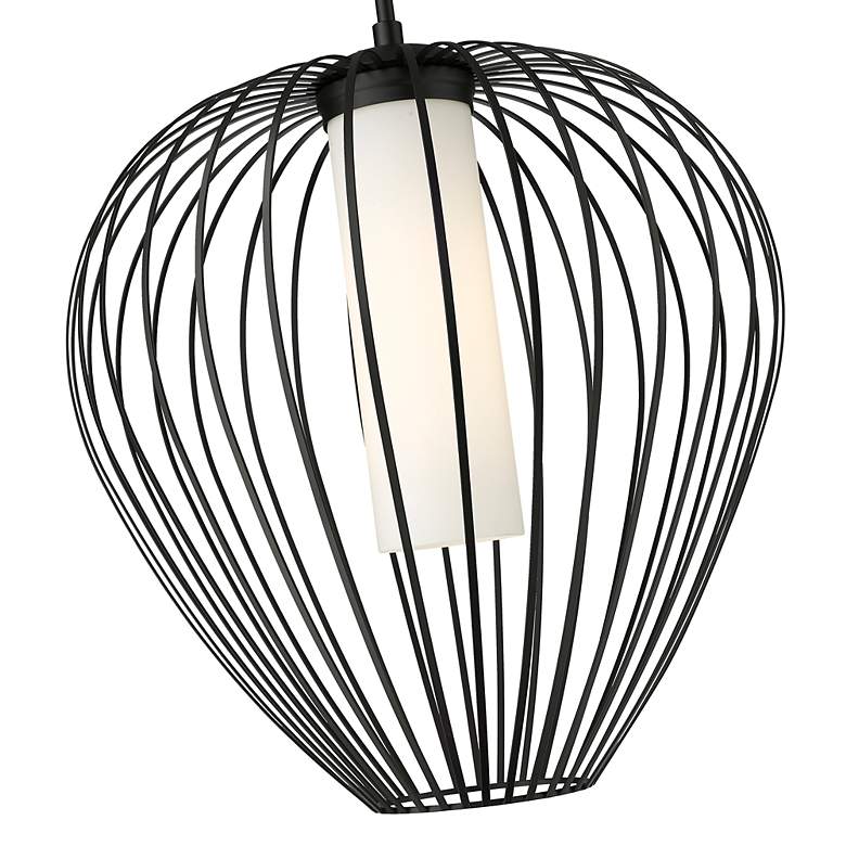 Image 6 Savanti 18" Wide Matte Black Lantern Pendant Light more views