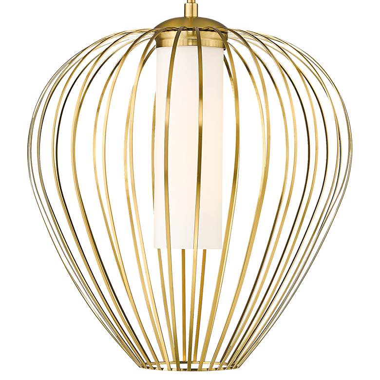 Image 3 Savanti 18" Wide Modern Gold Bulbous Pendant Light more views