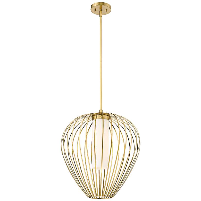 Image 5 Savanti 18" Wide Modern Gold Bulbous Pendant Light more views