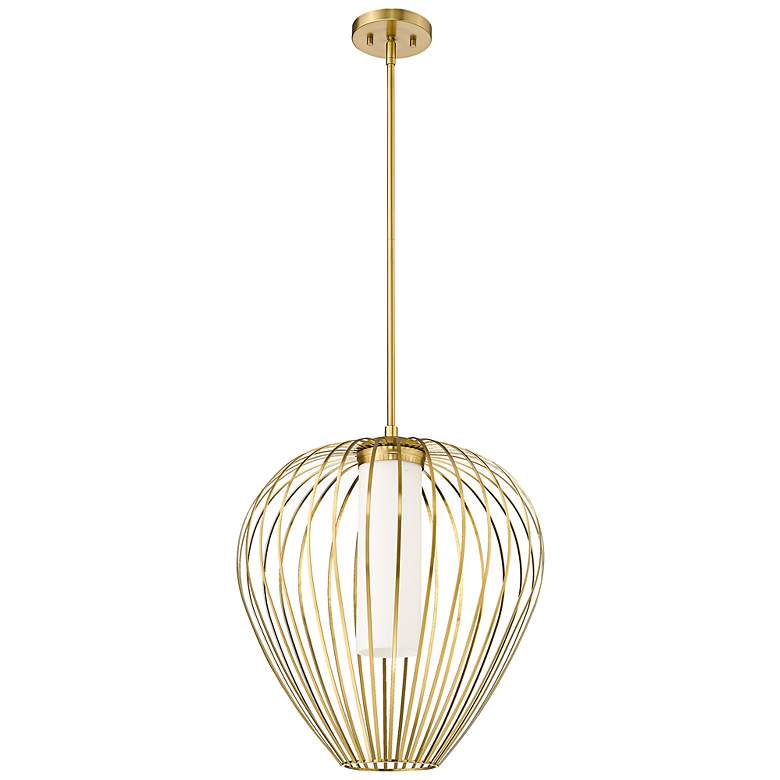 Image 6 Savanti 18" Wide Modern Gold Bulbous Pendant Light more views