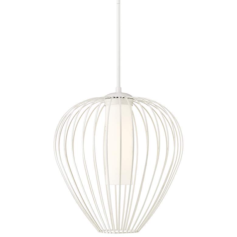 Image 2 Savanti 18" Wide Textured White and Opal Glass Pendant Light