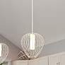 1_Savanti 18" Wide Textured White and Opal Glass Pendant Light