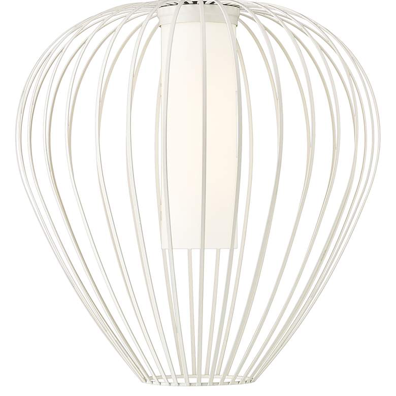 Image 4 Savanti 18" Wide Textured White and Opal Glass Pendant Light more views