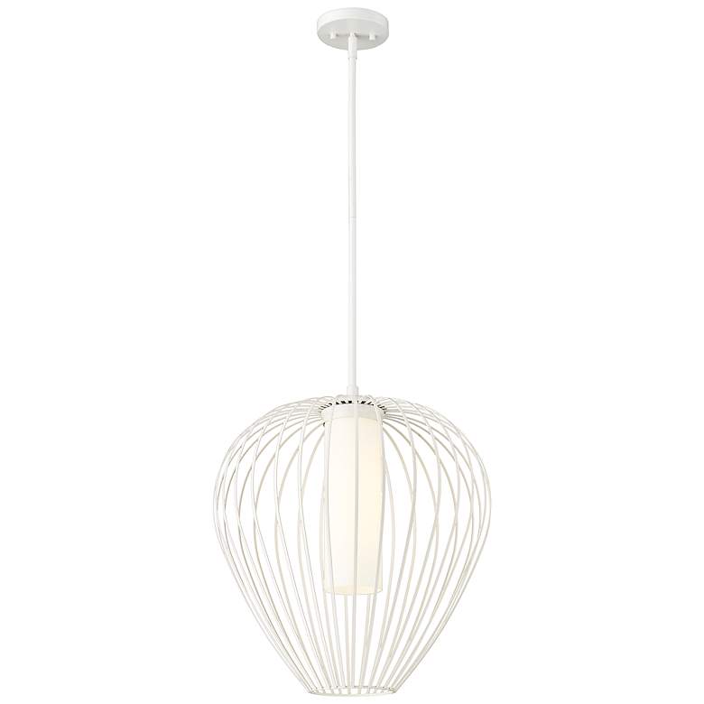 Image 6 Savanti 18" Wide Textured White and Opal Glass Pendant Light more views