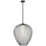 3_Savanti 22" Wide Matte Black Cage Pendant Light