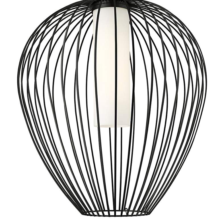 Image 4 Savanti 22" Wide Matte Black Cage Pendant Light more views
