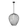 5_Savanti 22" Wide Matte Black Cage Pendant Light more views