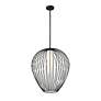 6_Savanti 22" Wide Matte Black Cage Pendant Light more views