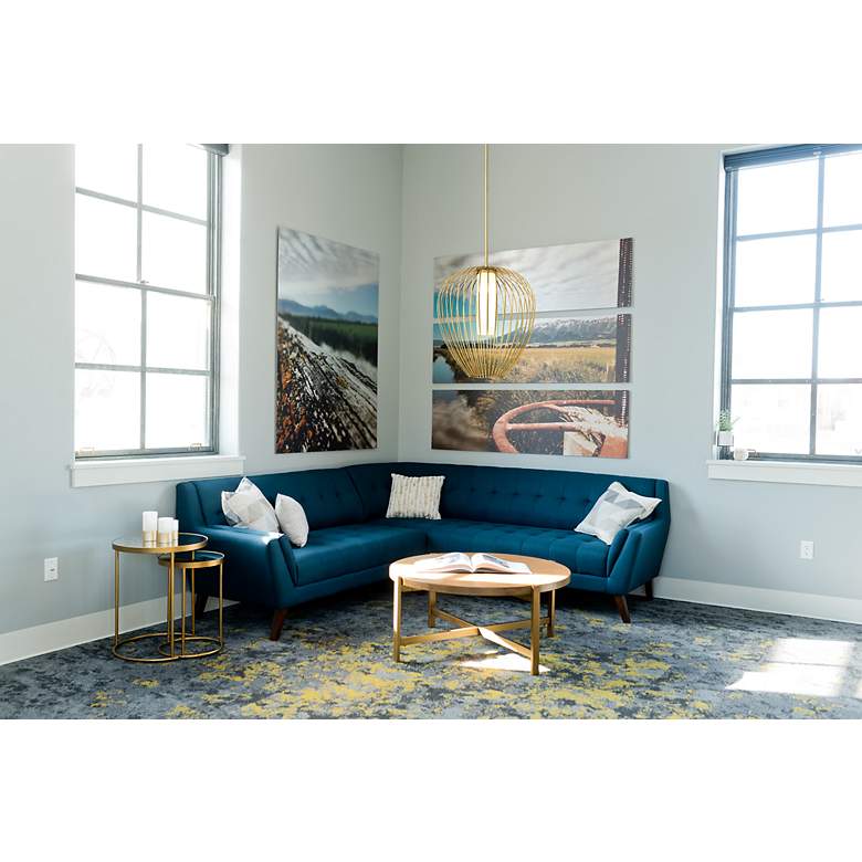 Image 2 Savanti 22" Wide Modern Gold Teardrop Pendant Light more views