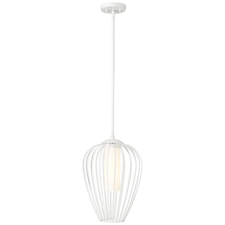 Image 1 Savanti by Z-Lite Textured White 1 Light Pendant