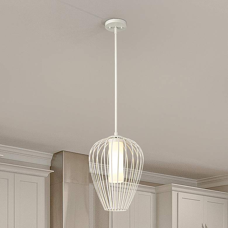 Image 1 Savanti by Z-Lite Textured White 1 Light Pendant