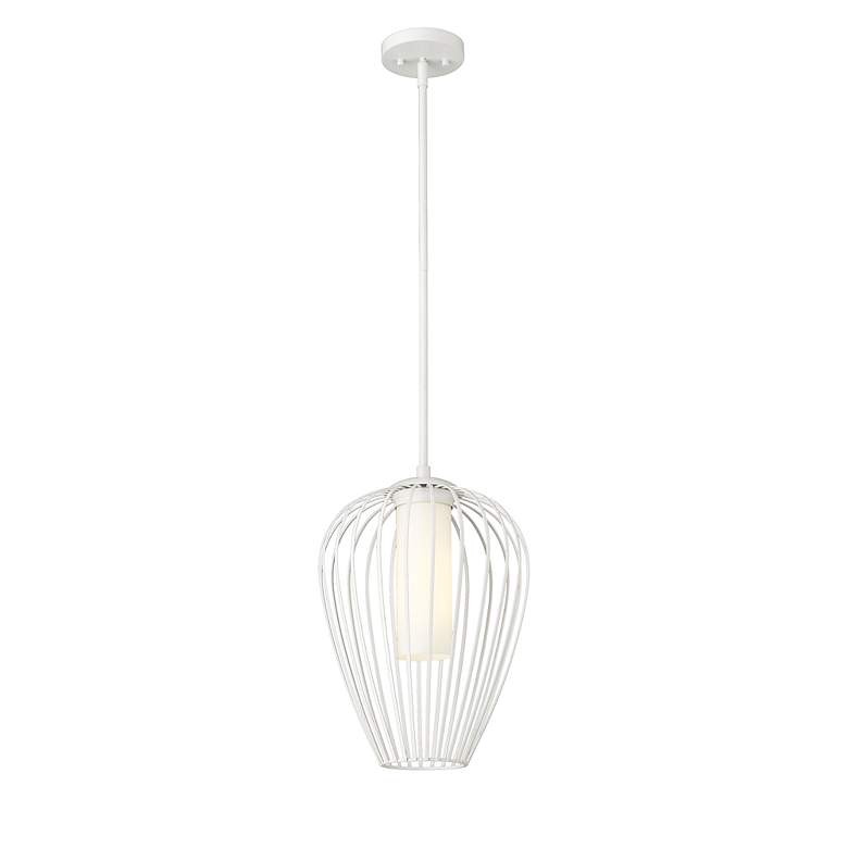 Image 5 Savanti by Z-Lite Textured White 1 Light Pendant more views