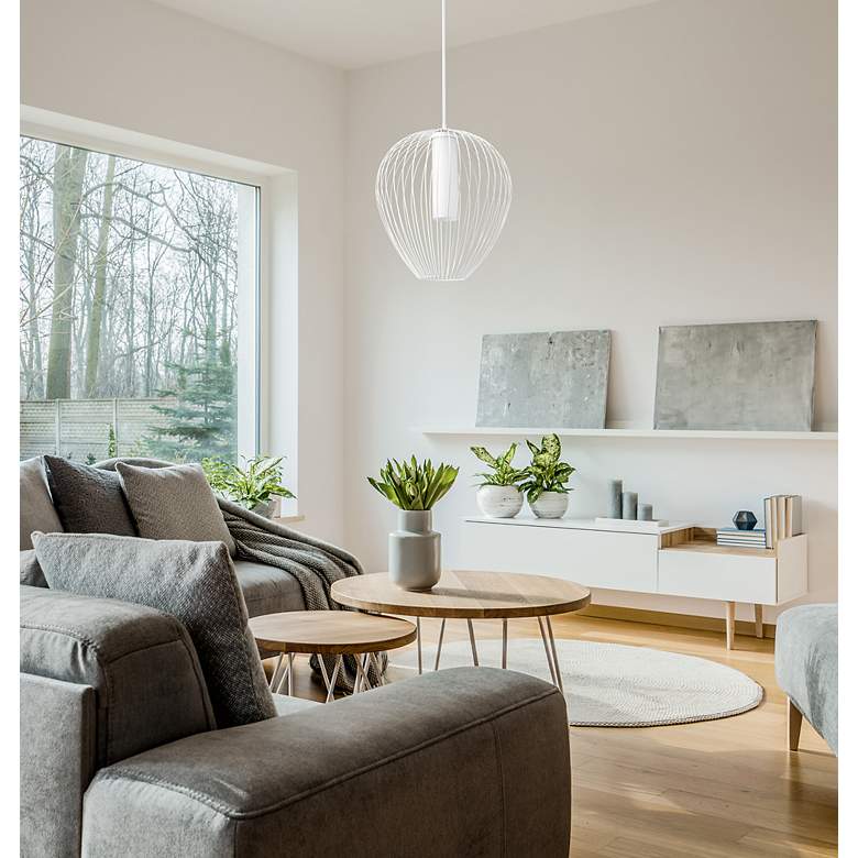 Image 3 Savanti by Z-Lite Textured White 1 Light Pendant more views