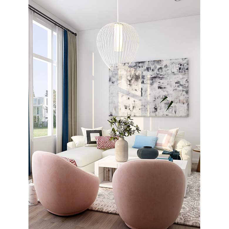 Image 4 Savanti by Z-Lite Textured White 1 Light Pendant more views
