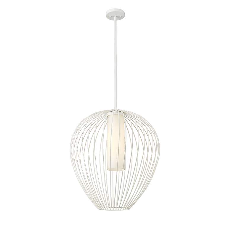 Image 5 Savanti by Z-Lite Textured White 1 Light Pendant more views