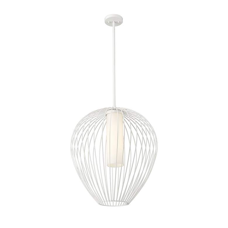 Image 6 Savanti by Z-Lite Textured White 1 Light Pendant more views