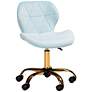 Savara Aqua Velvet Fabric Adjustable Swivel Office Chair