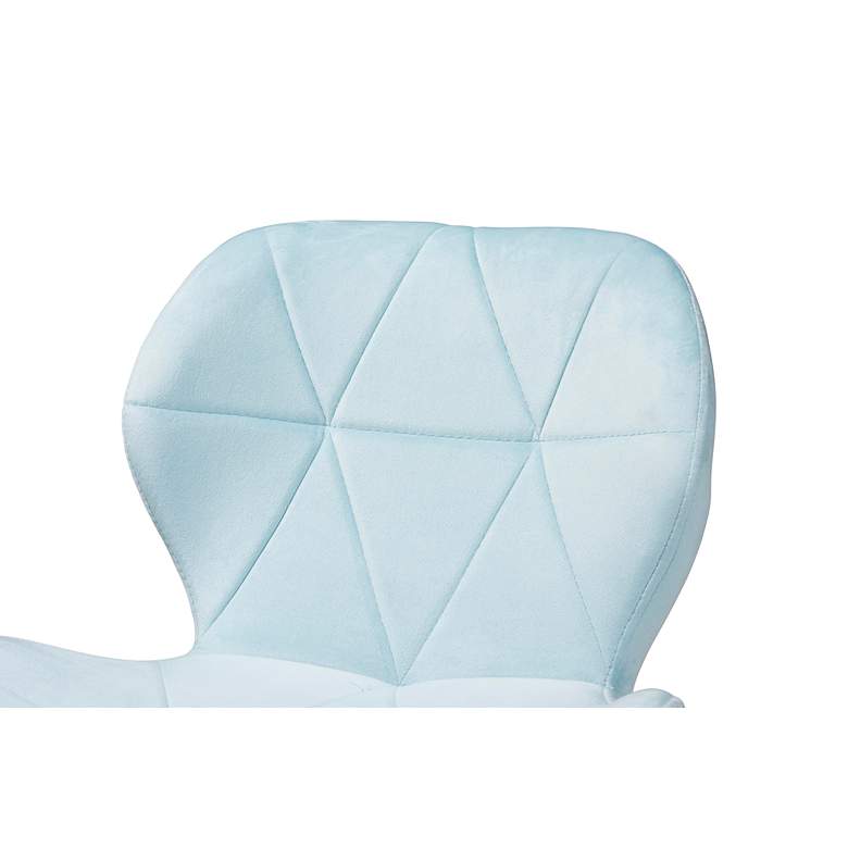 Image 3 Savara Aqua Velvet Fabric Adjustable Swivel Office Chair more views