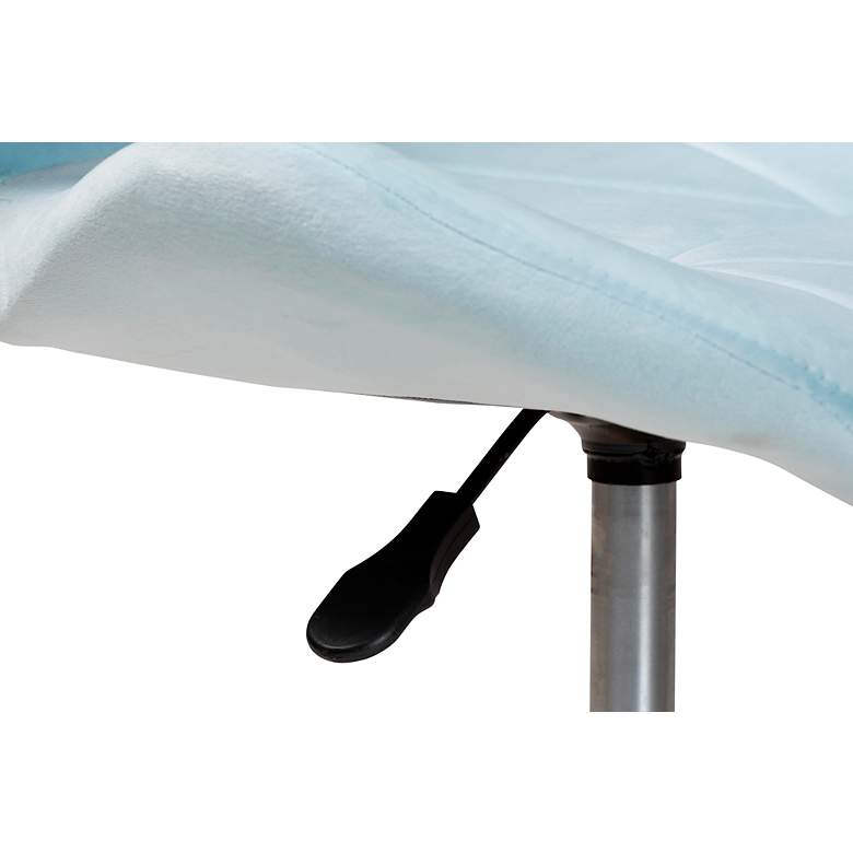 Image 5 Savara Aqua Velvet Fabric Adjustable Swivel Office Chair more views