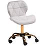 Savara Gray Velvet Fabric Adjustable Swivel Office Chair
