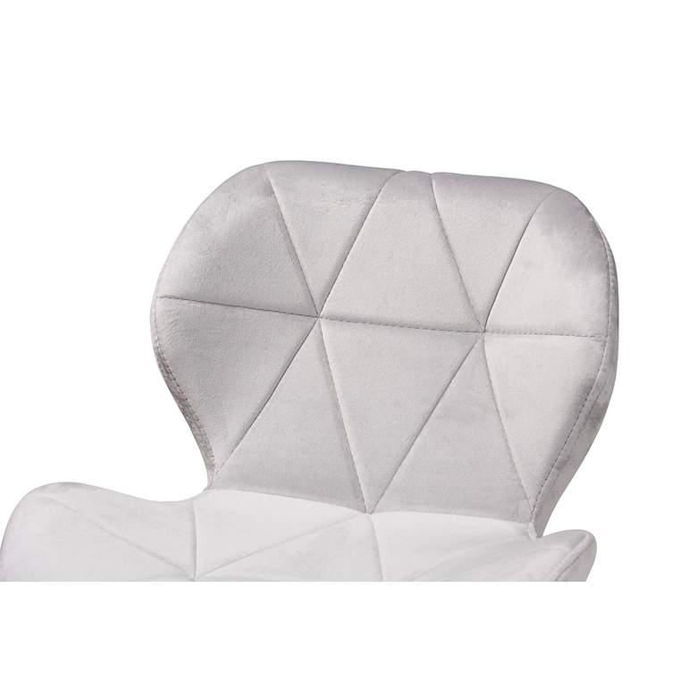 Image 3 Savara Gray Velvet Fabric Adjustable Swivel Office Chair more views