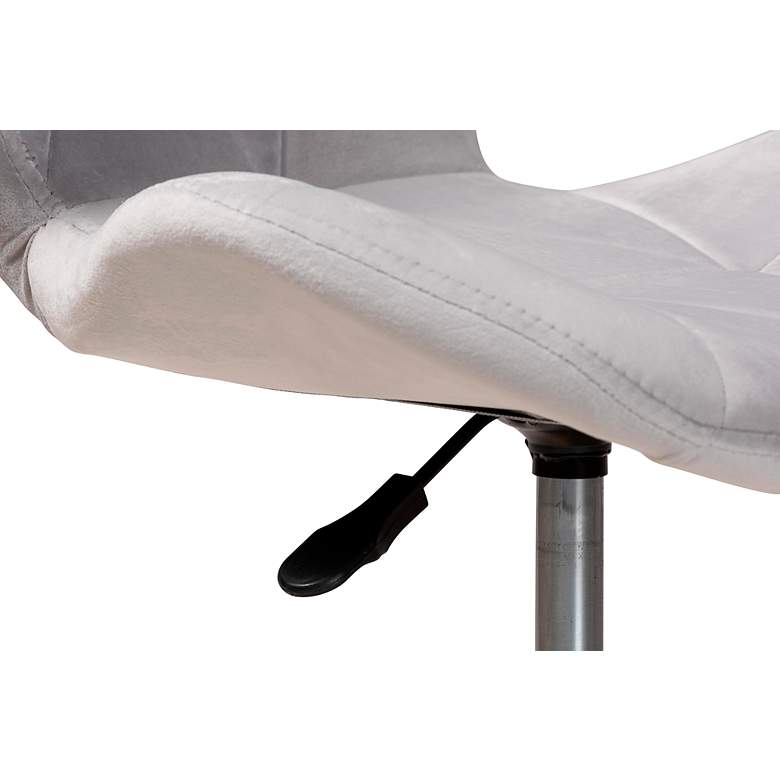 Image 5 Savara Gray Velvet Fabric Adjustable Swivel Office Chair more views