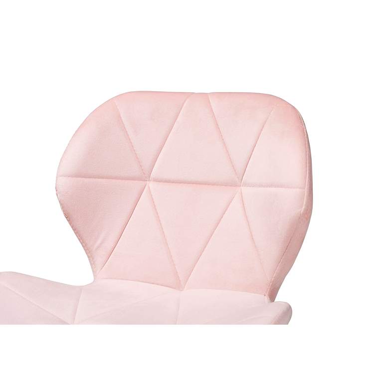 Image 3 Savara Pink Velvet Fabric Adjustable Swivel Office Chair more views