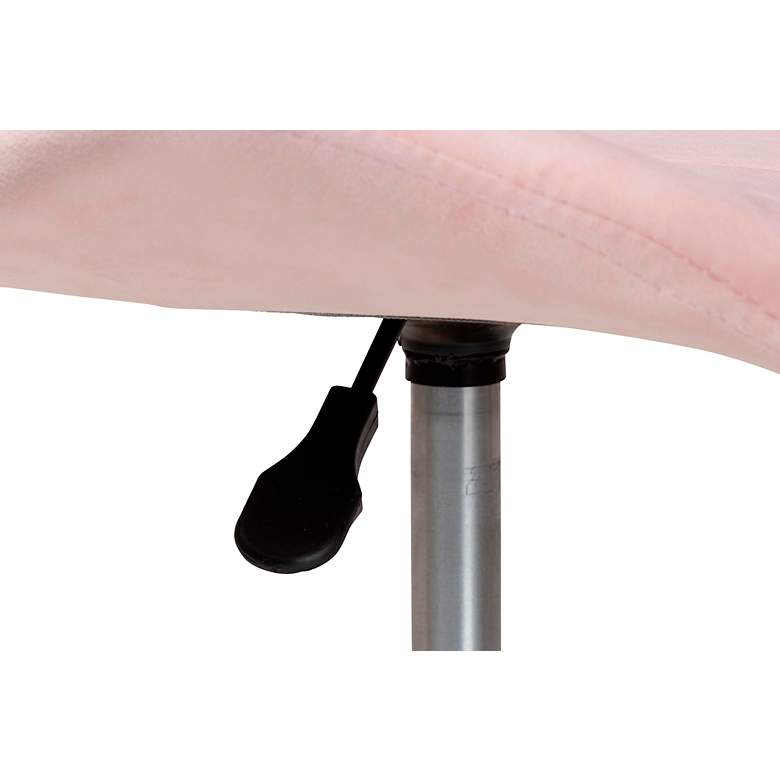 Image 5 Savara Pink Velvet Fabric Adjustable Swivel Office Chair more views