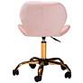 Savara Pink Velvet Fabric Adjustable Swivel Office Chair