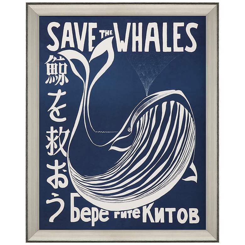 Image 3 Save the Whales 44 inch High Rectangular Giclee Framed Wall Art