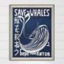 Save the Whales 44" High Rectangular Giclee Framed Wall Art in scene