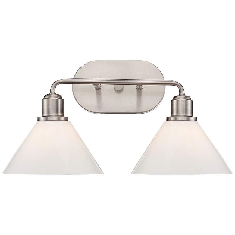 Image 1 Saville 18 inch Wide Brushed Nickel Bath Light