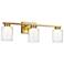 Saville 23.4" Wide Brass Bathroom Vanity With Clear Glass Shade