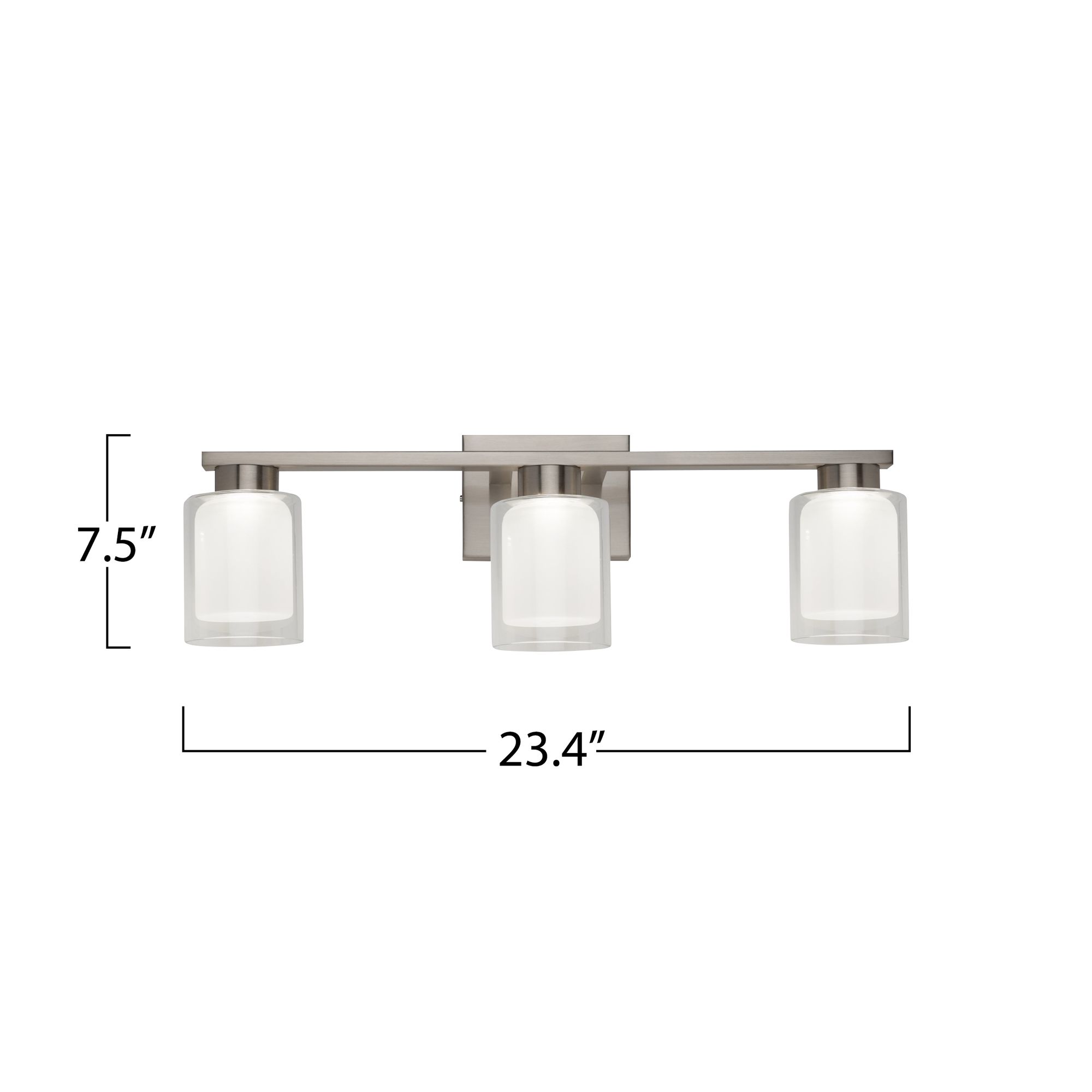 Image 7 Saville 23.4" Wide Brushed Nickel Bathroom Vanity With Clear Glass Sha more views