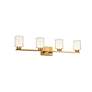 5_Saville 33" Wide Brass Bathroom Vanity With Clear Glass Shade more views