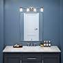6_Saville 33" Wide Brushed Nickel Bathroom Vanity With Clear Glass Shade more views