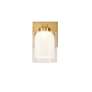 Thumbnail3 of Saville 7" Wide Brass Bathroom Sconce With Clear Glass Shade more views