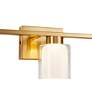 7_Saville 7" Wide Brass Bathroom Sconce With Clear Glass Shade more views