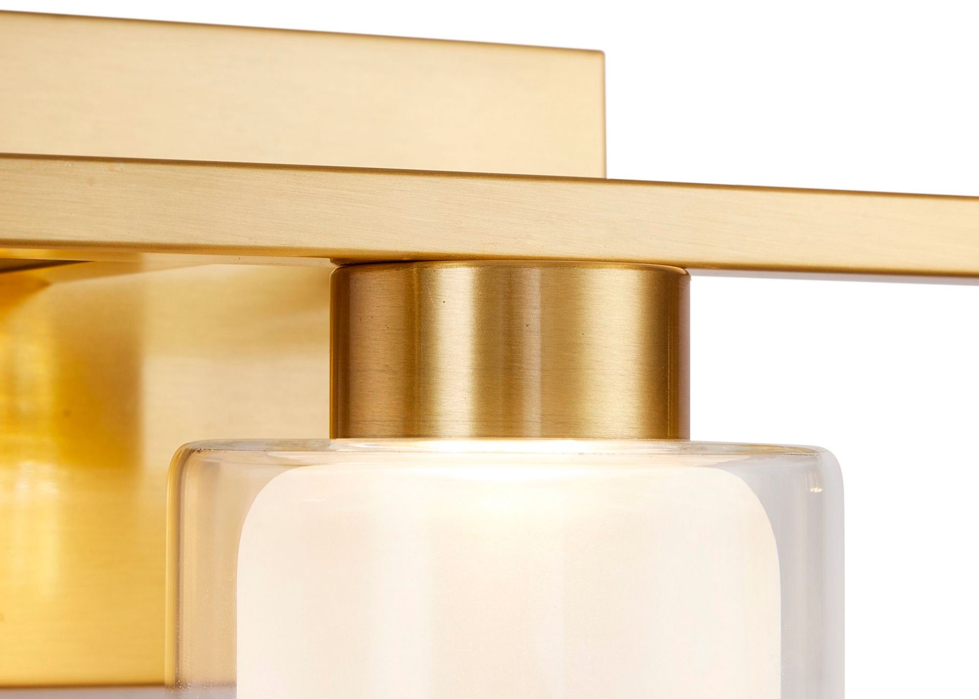 Saville 7" Wide Brass Bathroom Sconce With Clear Glass Shade