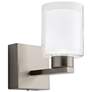 2_Saville 7" Wide Brushed Nickel Bathroom Sconce With Clear Glass Shade