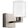 Saville 7" Wide Brushed Nickel Bathroom Sconce With Clear Glass Shade
