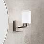 1_Saville 7" Wide Brushed Nickel Bathroom Sconce With Clear Glass Shade