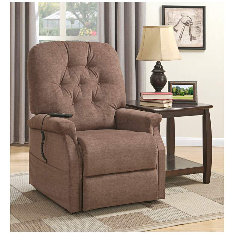 Image 1 Saville Brown Remote Control Recliner Full-Lift Chair